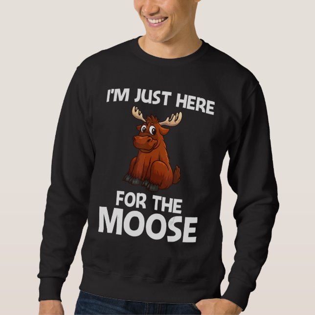 Cool Moose For Men Women Deer Alaska Moose  Reinde Sweatshirt (Front)
