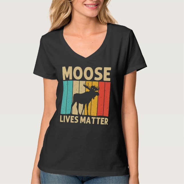 Cool Moose For Men Women Moose Alaska Moose Elk Hu T-Shirt (Front)