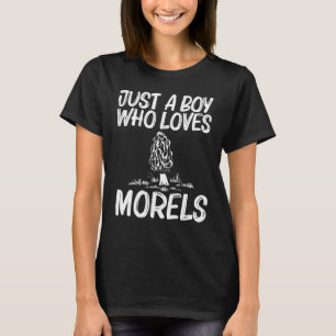 Cool Morel Design For Boys Kids Wild Mushroom Hunt T-Shirt
