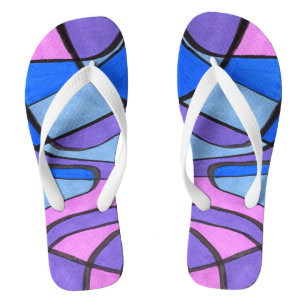 "Cool Morning" abstract flip flops. Jandals