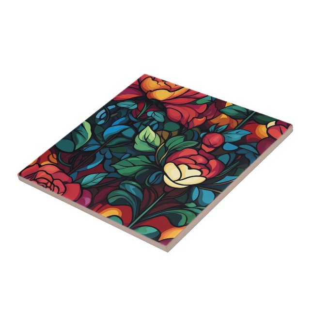 Cool Moroccan Rose Ceramic Tiles  For Living Space (Side)