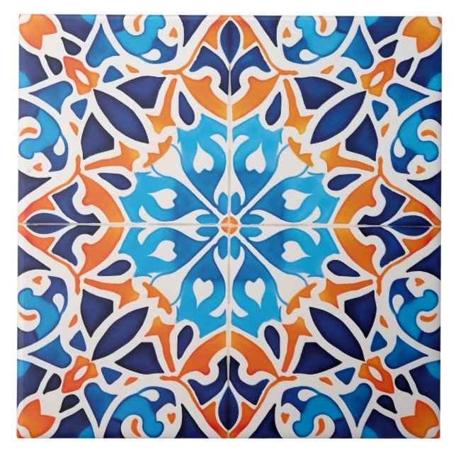 Cool Moroccan style pattern  Tile (Front)
