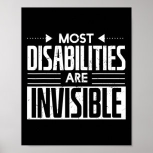 Cool Most Disabilities Are Invisible Awareness Car Poster