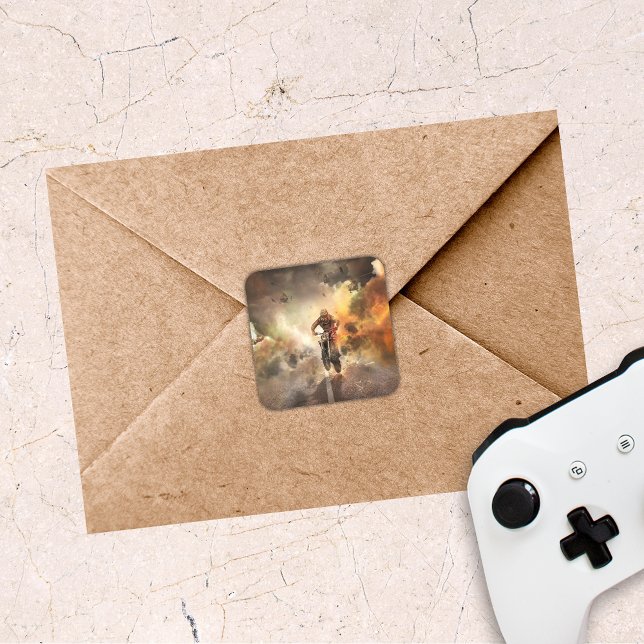 Cool Motocross Image Square Sticker (Creator Uploaded)