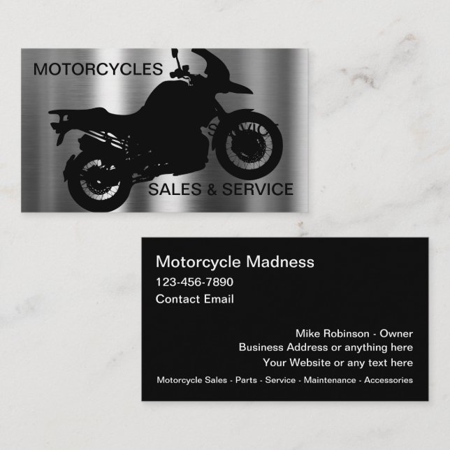 Cool Motorcycle Theme Business Cards (Front/Back)