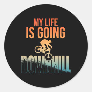 Cool Mountain Bike Art For Men Boys Downhill Mount Classic Round Sticker