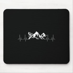 Cool Mountain Bike Gift Heartbeat Funny Biking Rid Mouse Pad