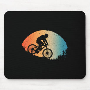 Cool Mountain Biking For Men Women Vintage Cycling Mouse Pad