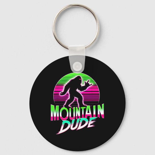 Cool Mountain Dude Bigfoot Sasquatch Hiking Gift  Key Ring (Front)