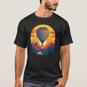 Cool Mountain Lake Sunset Adventures with hot Air T-Shirt