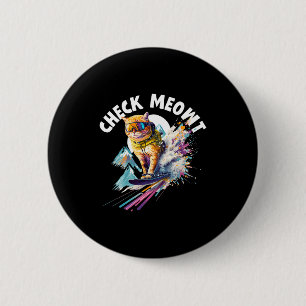 Cool mountain skier snowboard for men women kids 6 cm round badge
