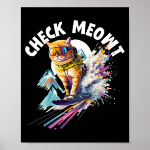 Cool mountain skier snowboard for men women kids poster