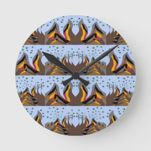 Cool Mountains Round Clock