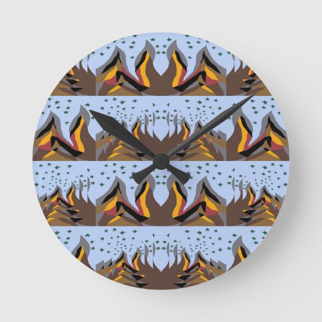 Cool Mountains Round Clock (Front)