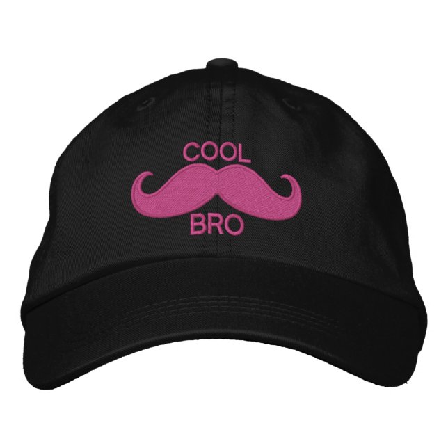 COOL Moustache BRO Embroidered Hat (Front)