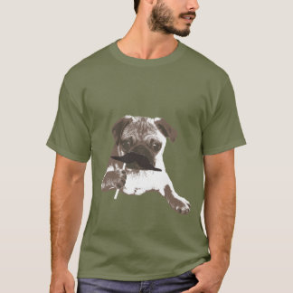 Cool Moustache Papa Pug T-Shirt