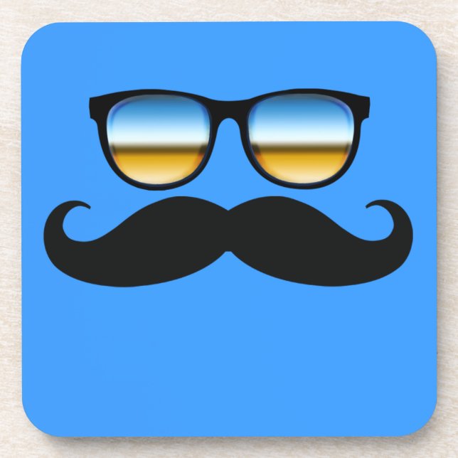 Cool Moustache under Shades Coaster (Front)