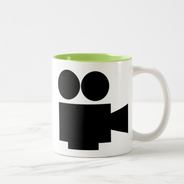 Cool Movie Camera; Video Film Two-Tone Coffee Mug (Right)