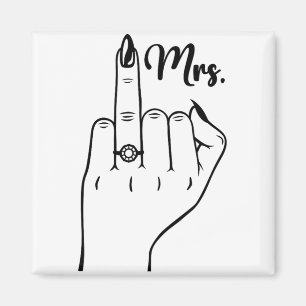 Cool Mrs. Just Married Wife Wedding Finger Ring Br Magnet
