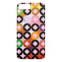 Cool Multi Coloured Circles & Pink Clovers