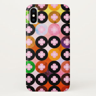 Cool Multi Coloured Circles & Pink Clovers Case-Mate iPhone Case