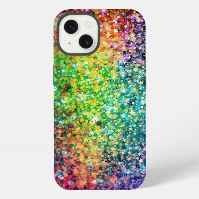 Cool Multicolor Retro Glitter & Sparkles Pattern 2 iPhone Case (Back)