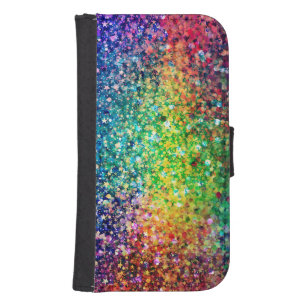 Cool Multicolor Retro Glitter & Sparkles Pattern 2 Samsung S4 Wallet Case
