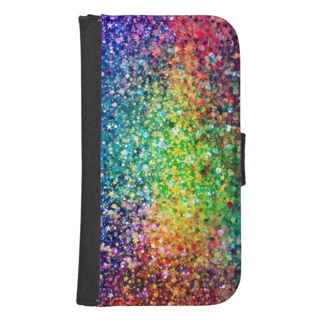 Cool Multicolor Retro Glitter & Sparkles Pattern 2 Samsung Galaxy Wallet Case (Front)