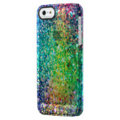 Cool Multicolor Retro Glitter & Sparkles Pattern Uncommon iPhone Case (Back Left)