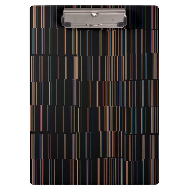 Cool Multicolor Striped Pattern Clipboard (Front)