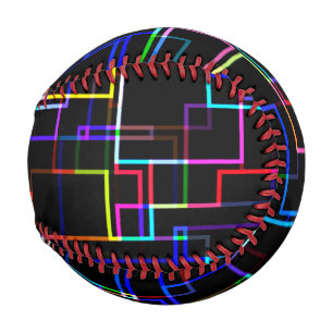 COOL Multicolored Striped Pattern Baseball