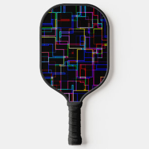 COOL Multicolored Striped Pattern  Pickleball Paddle