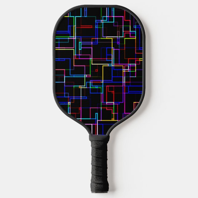 COOL Multicolored Striped Pattern  Pickleball Paddle (Front)