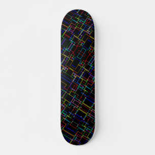 COOL Multicolored Striped Pattern Skateboard