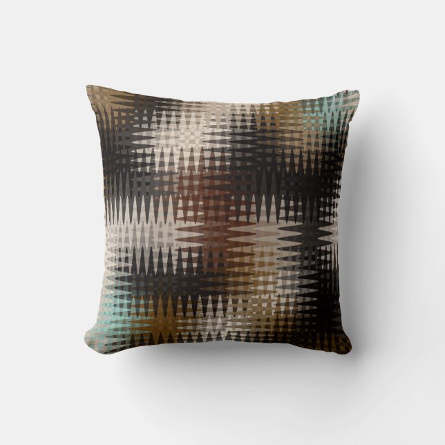 Cool Multicolored Wavy Zigzag Pattern Cushion (Front)
