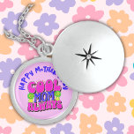Cool Mum Always Happy Mother's Day | Locket Necklace<br><div class="desc">Happy Mother's Day - Cool Mum Always - Sterling Silver Locket Necklace. Pink and blue for girly moms who like things bright and bold.</div>