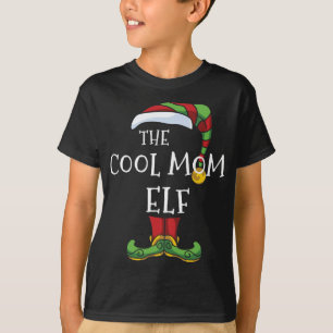 Cool Mum Elf Family Matching Christmas Funny Pajam T-Shirt