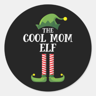 Cool Mum Elf Matching Family Group Christmas Party Classic Round Sticker