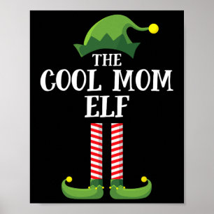 Cool Mum Elf Matching Family Group Christmas Party Poster