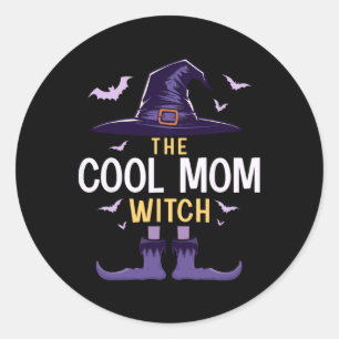 Cool Mum Halloween Witch Group Matching Costume Classic Round Sticker