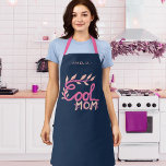 Cool Mum Hand Lettering Drawing Mother`s Day Apron<br><div class="desc">Cute Pink Cool Mum Hand Lettering Drawing Mother`s Day Apron. Pink handwriting and drawing on navy blue background. Great gift for best mum for Mother`s Day,  birthday or Christmas.</div>