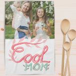 Cool Mum Hand Lettering Mother`s Day Photo Tea Towel<br><div class="desc">Cute Cool Mum Hand Lettering Drawing Mother`s Day Photo Kitchen Towel. Pink and pastel turquoise handwriting and drawing. Add your photo.</div>
