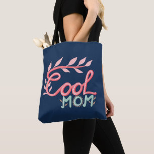 Cool Mum Hand Lettering Navy Blue Mother`s Day Tote Bag