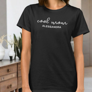 Cool mum monogram typography calligraphy simple T-Shirt
