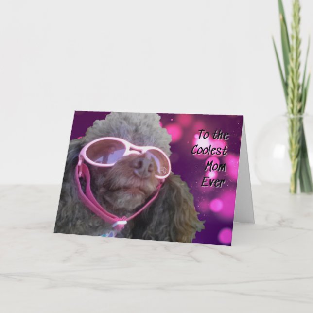 Cool Mum Poodle Happy Mothers Day Card (Front)