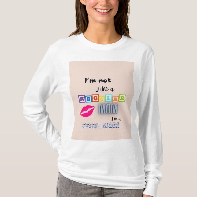 "Cool Mum Vibes" Long Sleeve Tee" T-Shirt (Front)