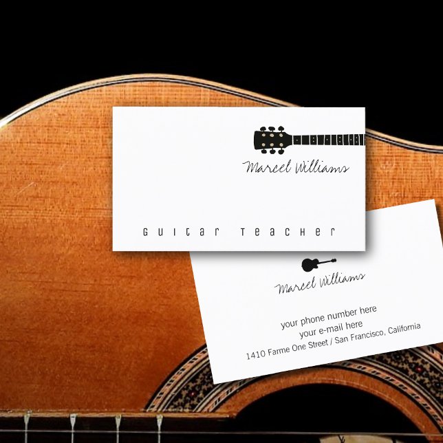 Cool Music Business Card for Guitar Teachers (Creator Uploaded)