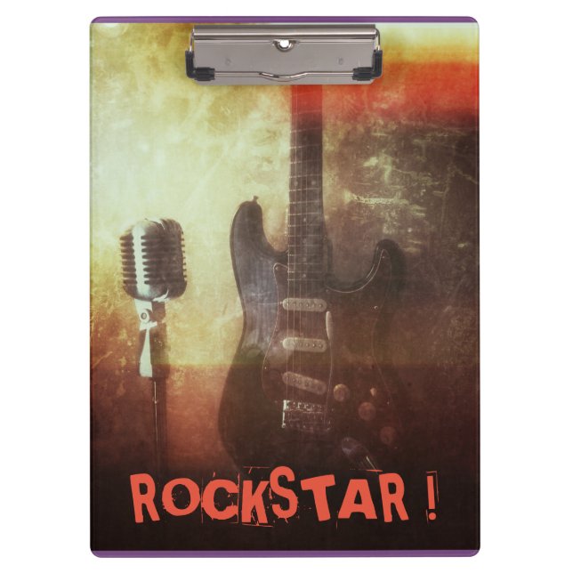 COOL MUSIC GUITAR THEMED CLIPBOARD (Front)