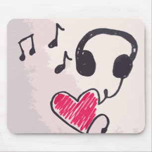 Cool Music is Love Doodle Mousepad