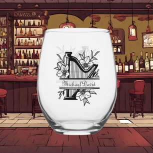 Cool Music lovers add name Stemless Wine Glass